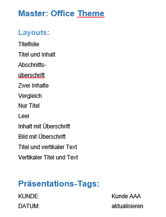 PPT Tags in Word Dokument Ergebnis 1